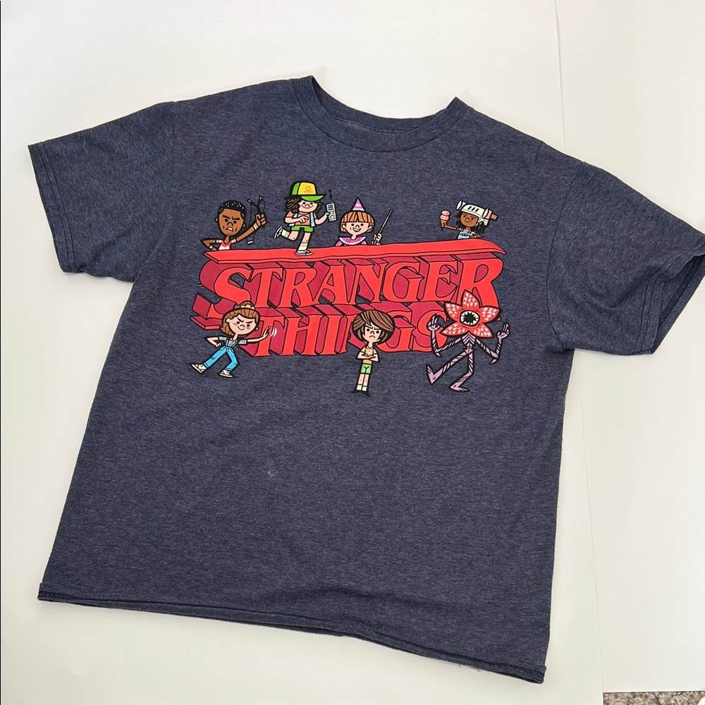 Netflix Stranger Things Kids Tee - Navy and Red